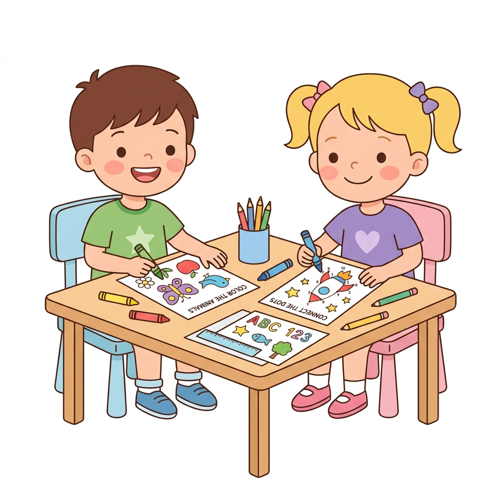 Happy Children Tracing Worksheets